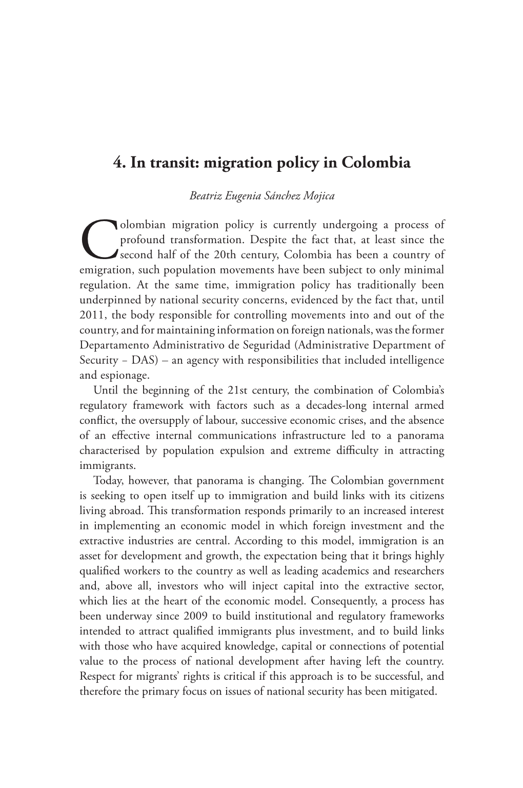 Migration Policy in Colombia