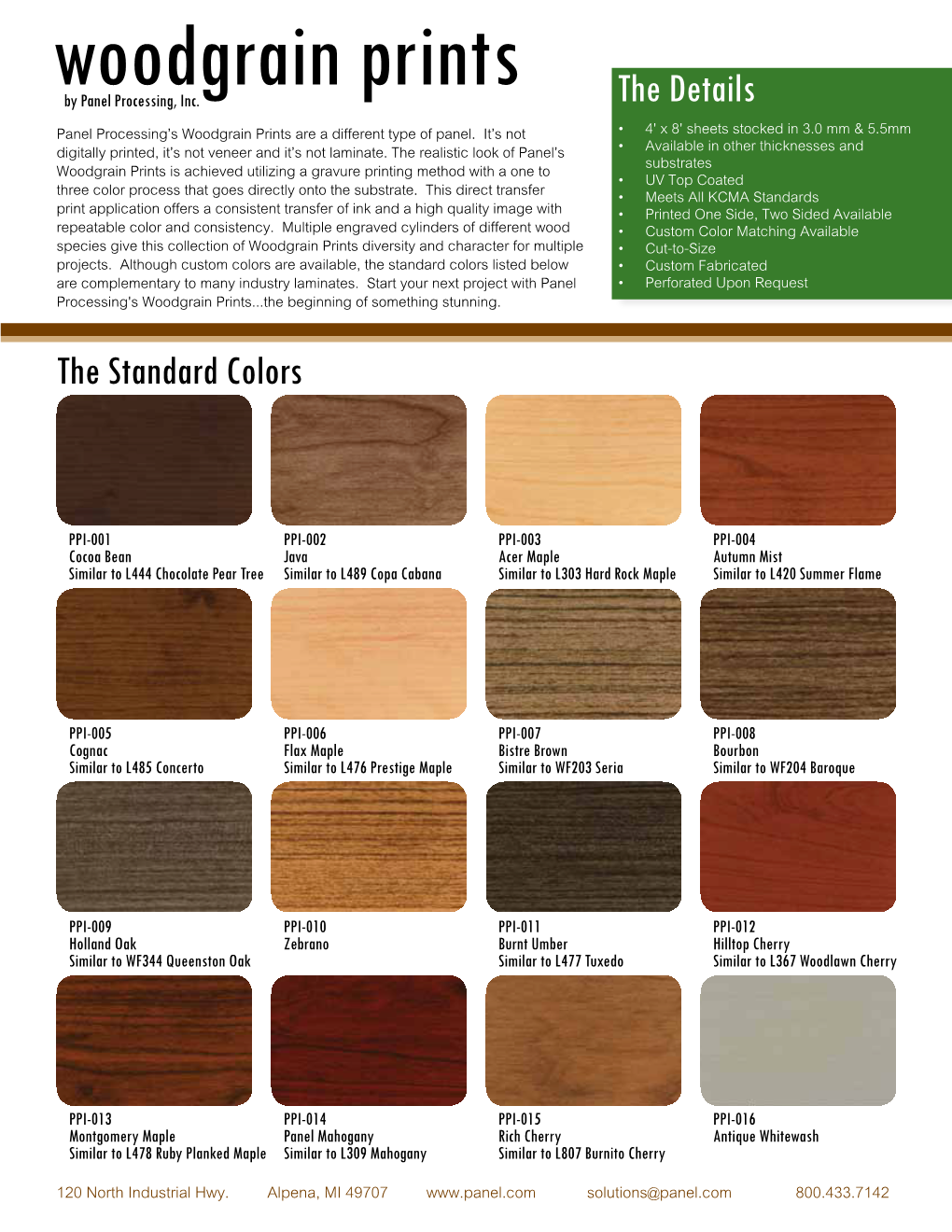 Woodgrain Prints by Panel Processing, Inc