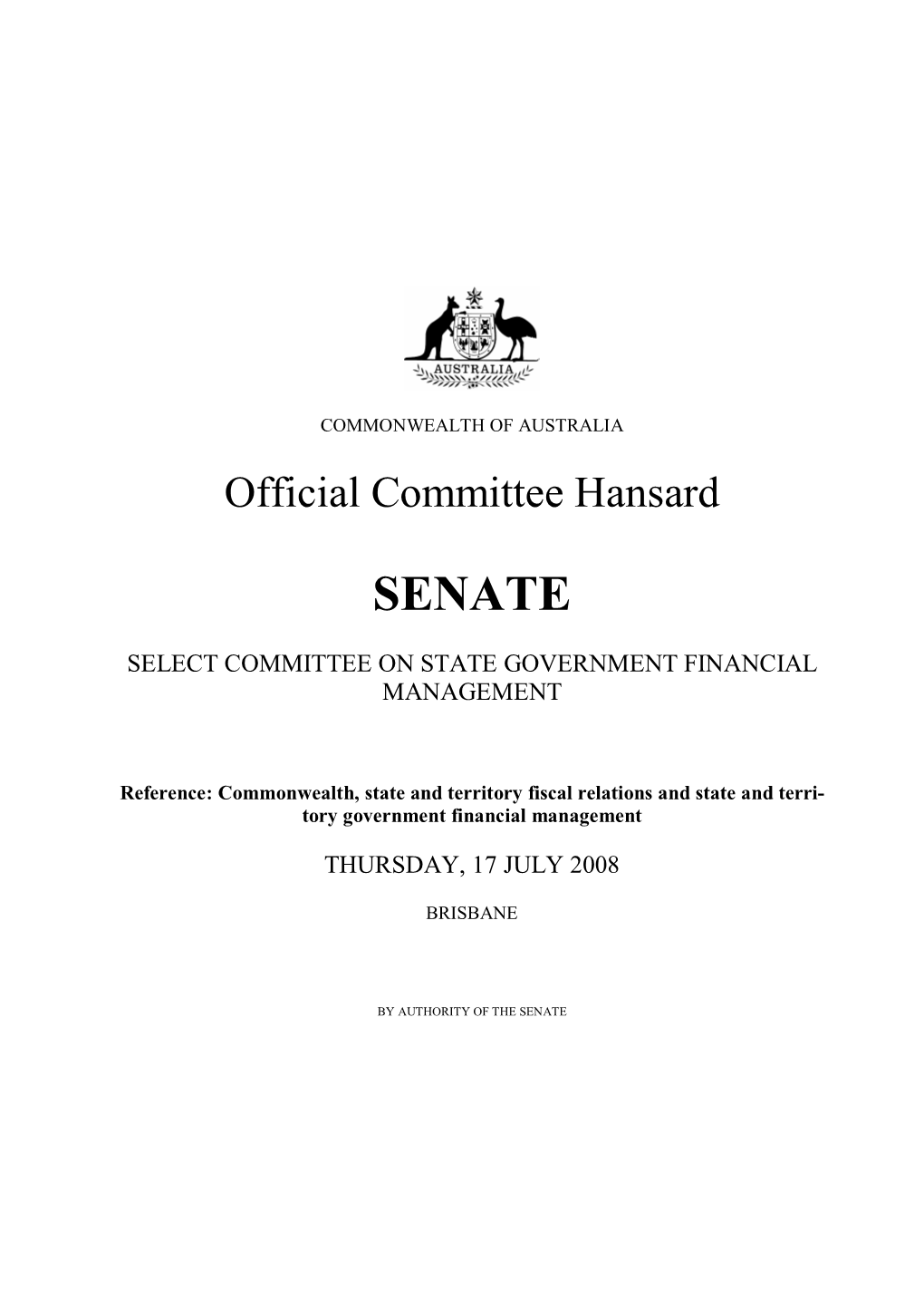 Official Committee Hansard