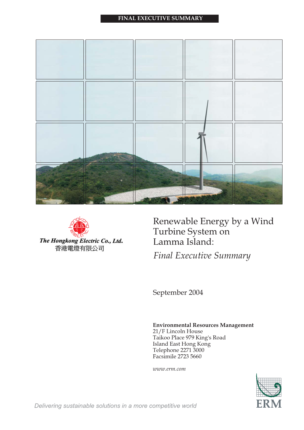 Renewable Energy by a Wind Turbine System on Lamma Island: Final Executive Summary