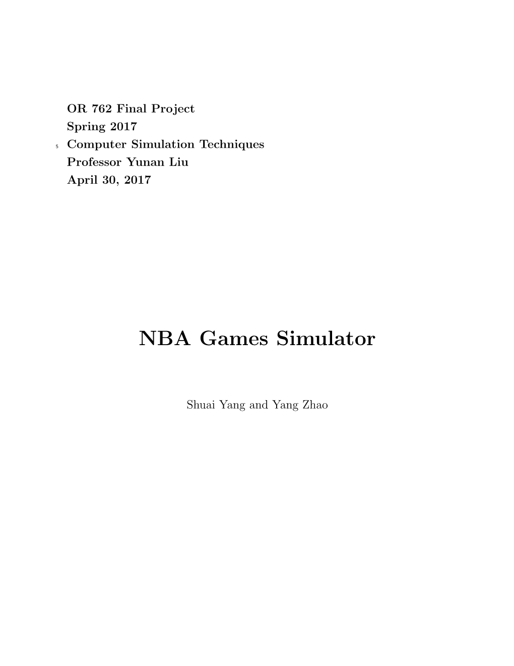 NBA Games Simulator