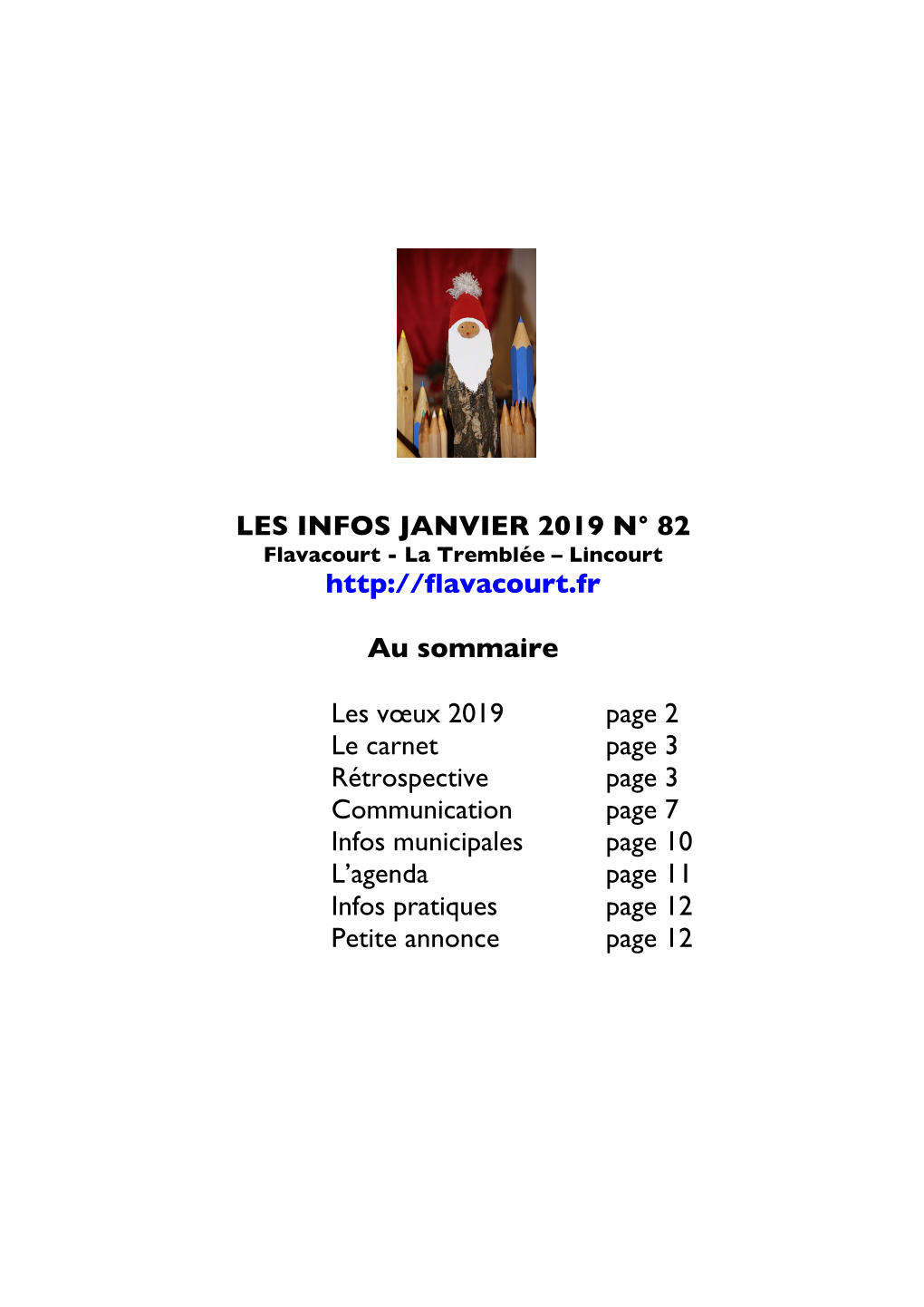 LES INFOS JANVIER 2019 N° 82 Flavacourt - La Tremblée – Lincourt