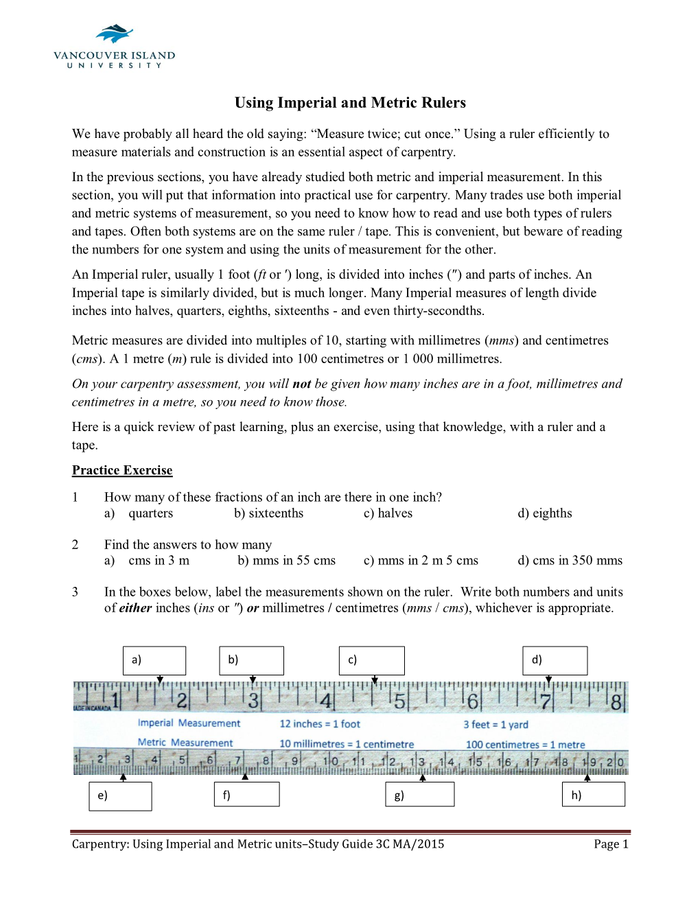 Using Imperial and Metric Rulers