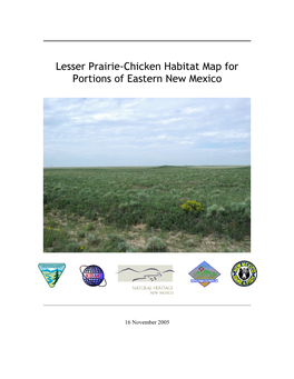 Lesser Prairie-Chicken Habitat Map for Portions of Eastern New Mexico
