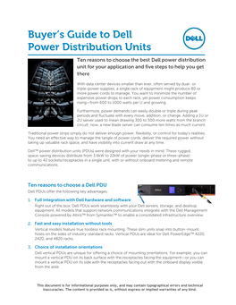 Buyer's Guide to Dell Power Distribution Units