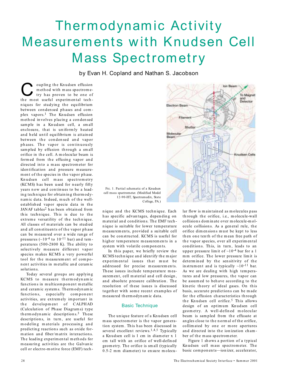 Thermodynamic Activity Measurements with Knudsen Cell Mass Spectrometry