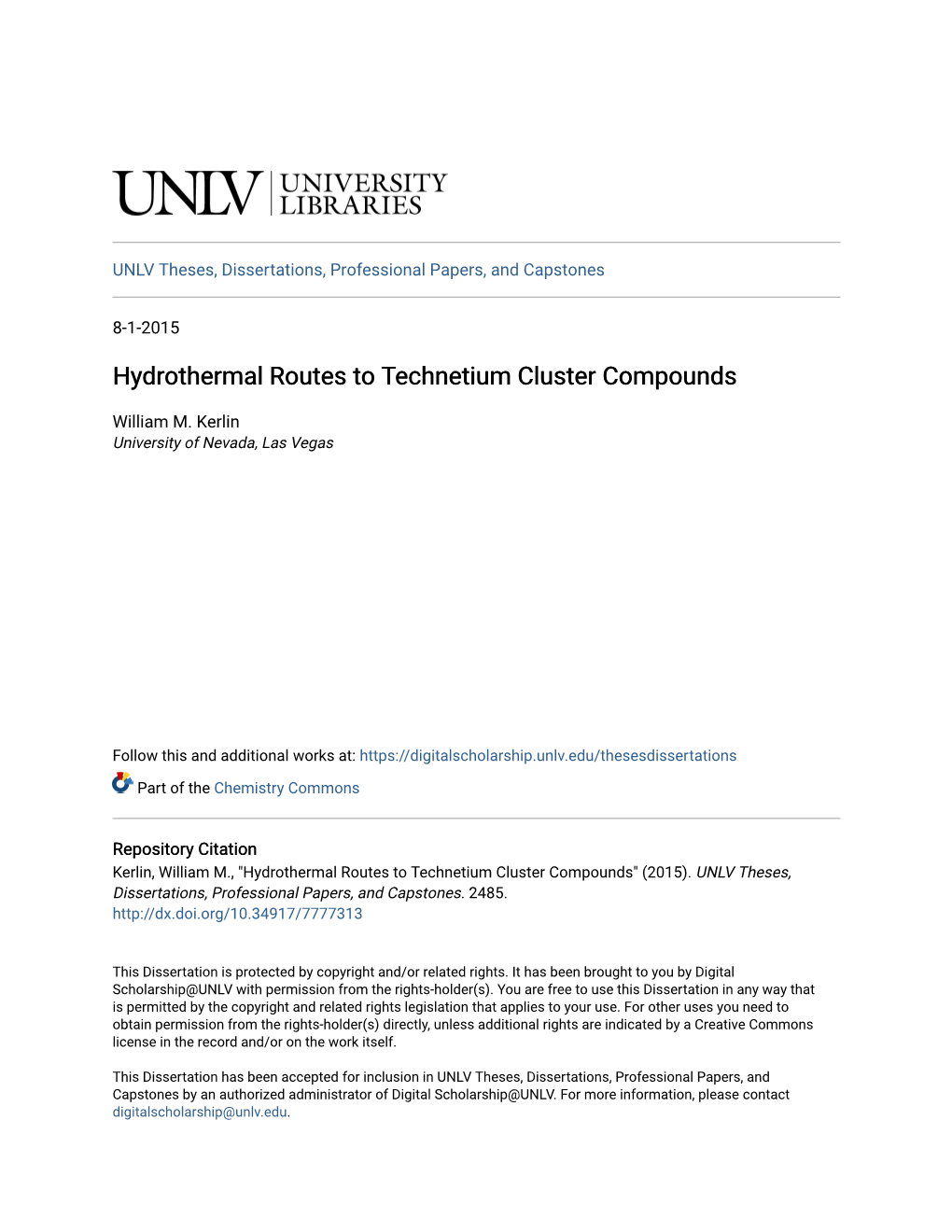 Hydrothermal Routes to Technetium Cluster Compounds