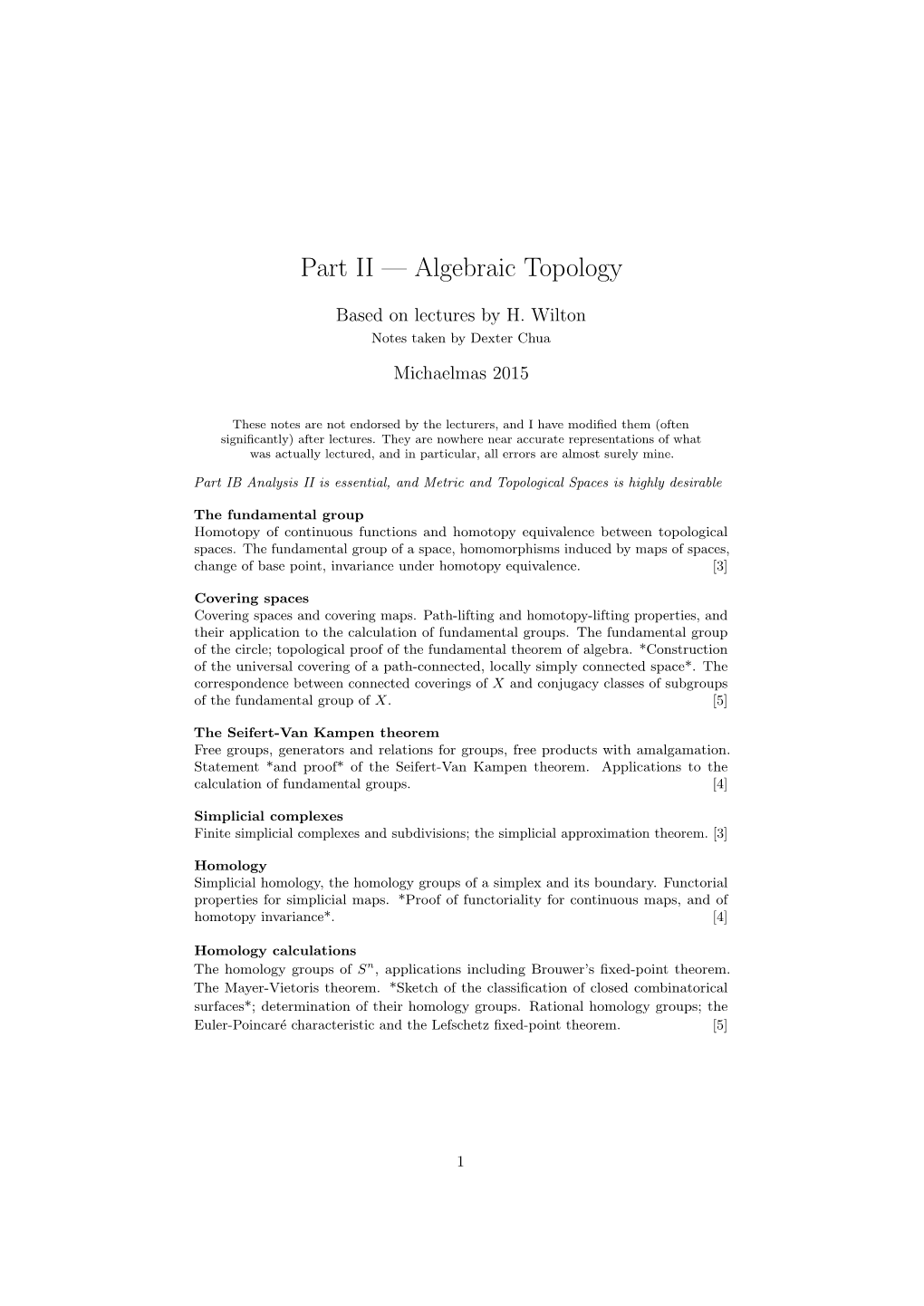 Part II — Algebraic Topology