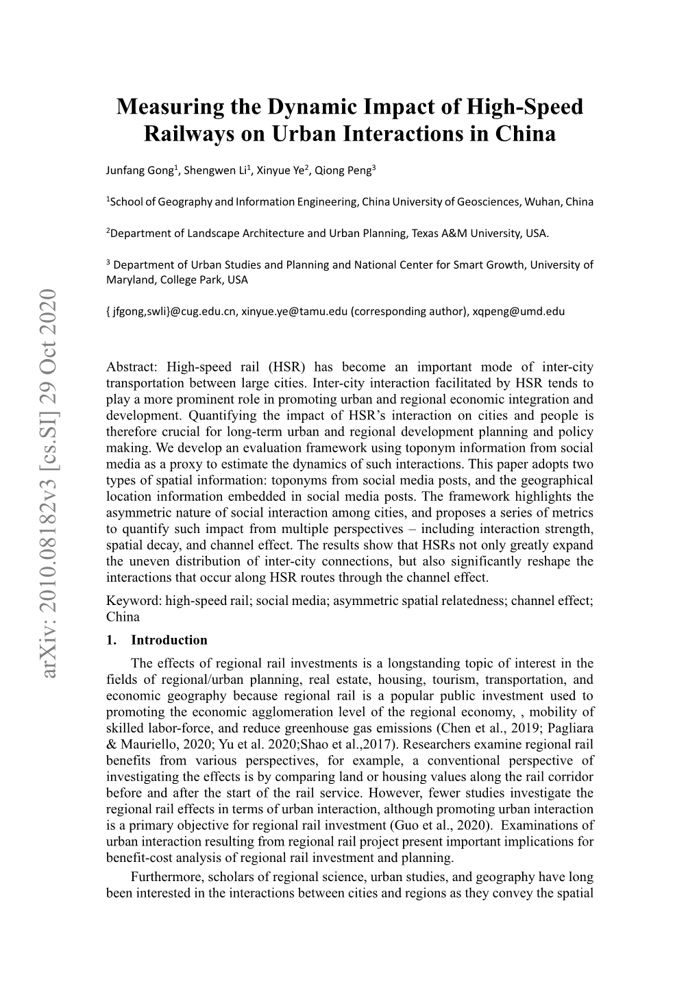 Measuring the Dynamic Impact of High-Speed Railways on Urban Interactions in China