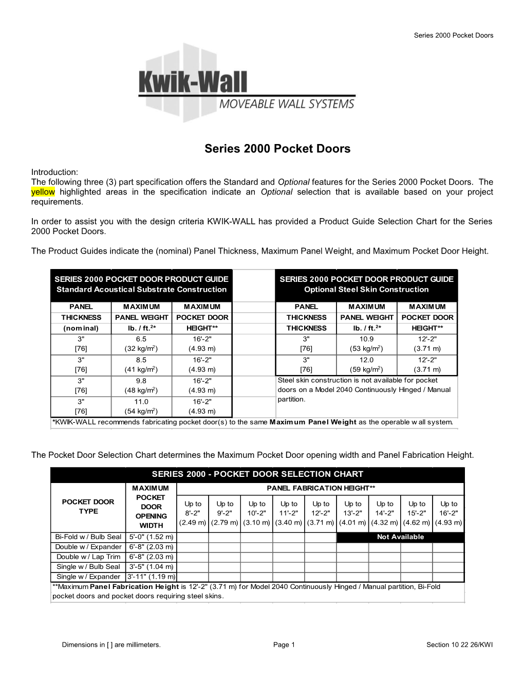 Part 1 General Specifications