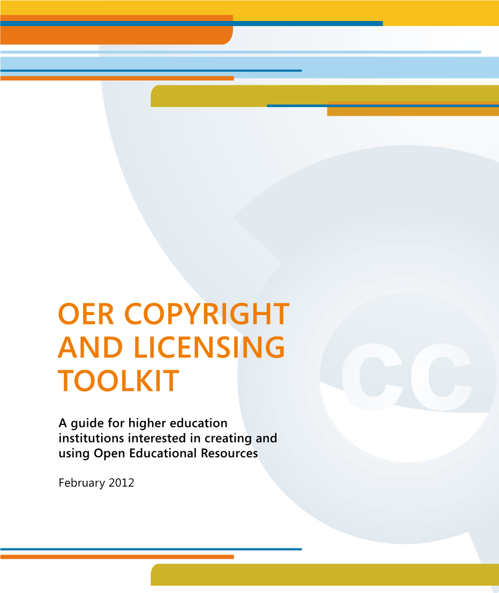 Oer Copyright and Licensing Toolkit