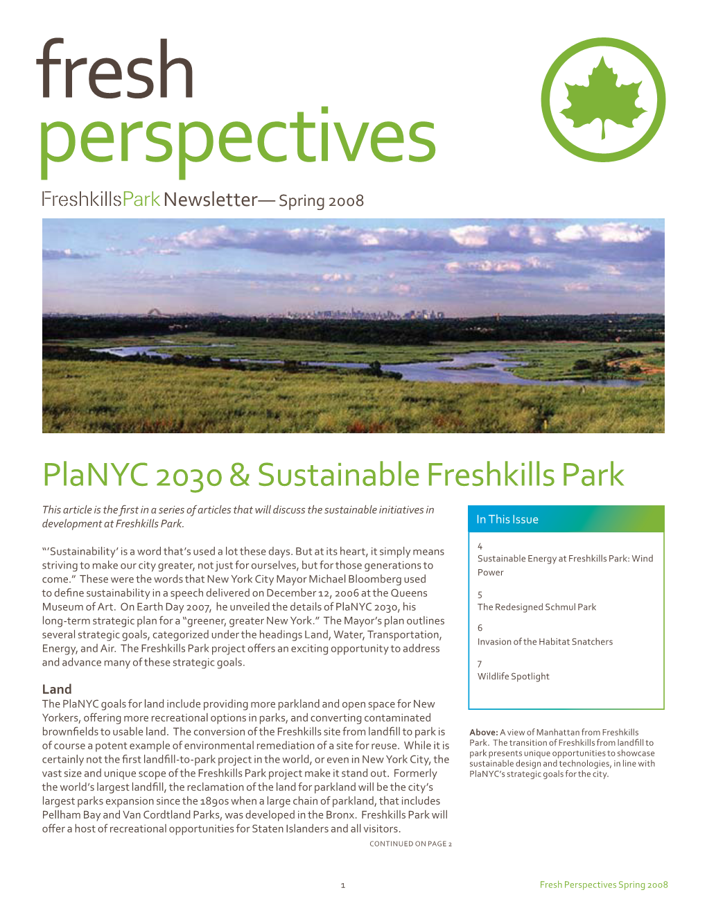 Planyc 2030 & Sustainable Freshkills Park
