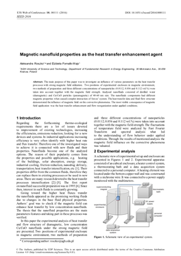 Magnetic Nanofluid Properties As the Heat Transfer Enhancement Agent