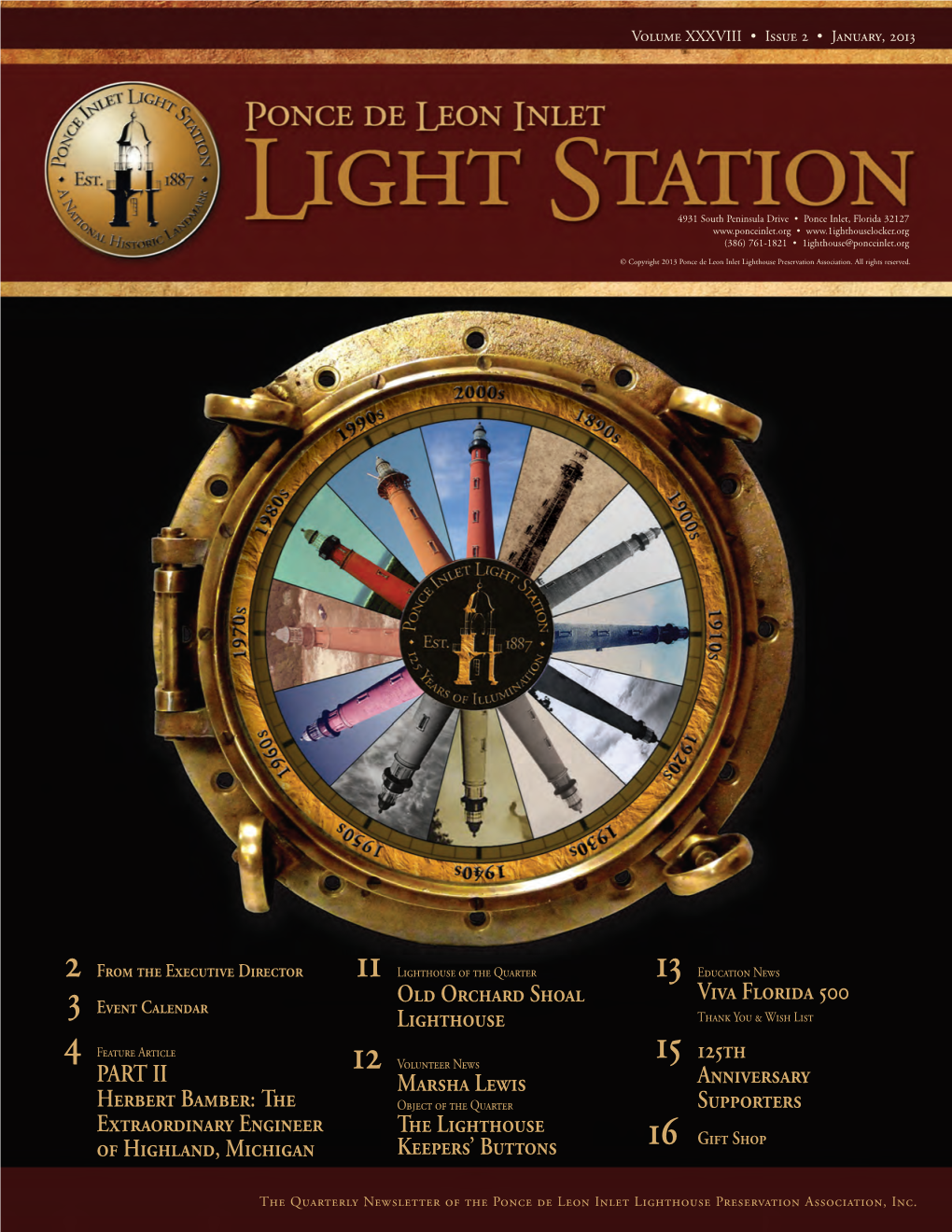 January 2013 • Ponce De Leon Inlet Light Station Keeper Listing Events Calendar