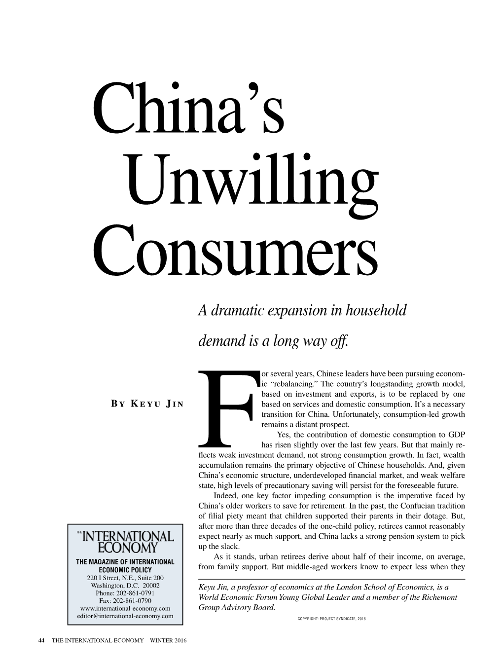 China's Unwilling Consumers