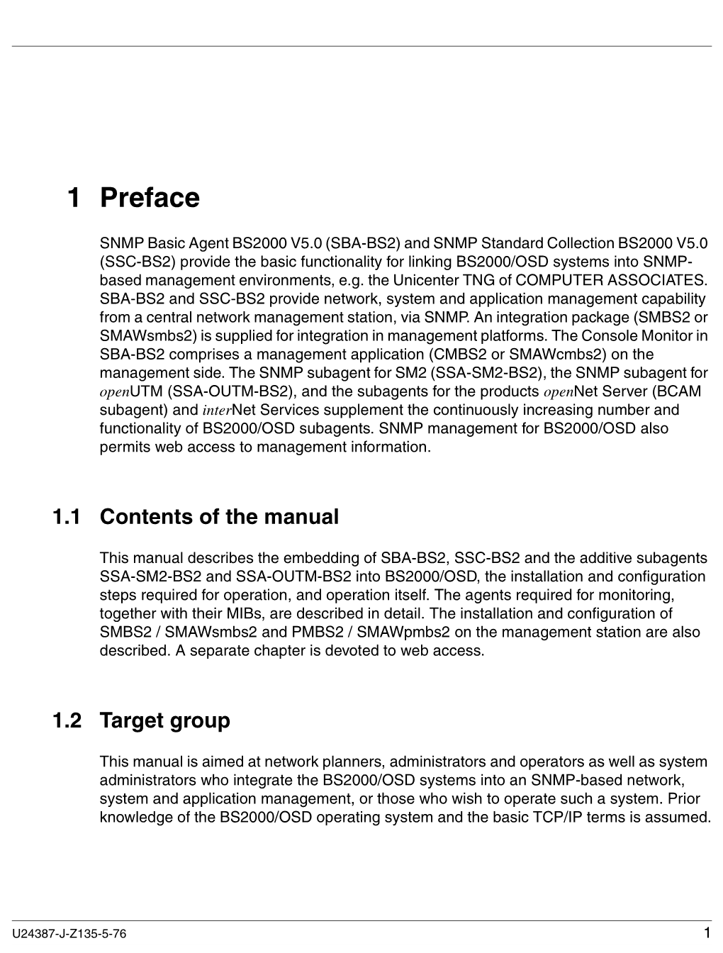 SNMP Management for BS2000/OSD User Guide