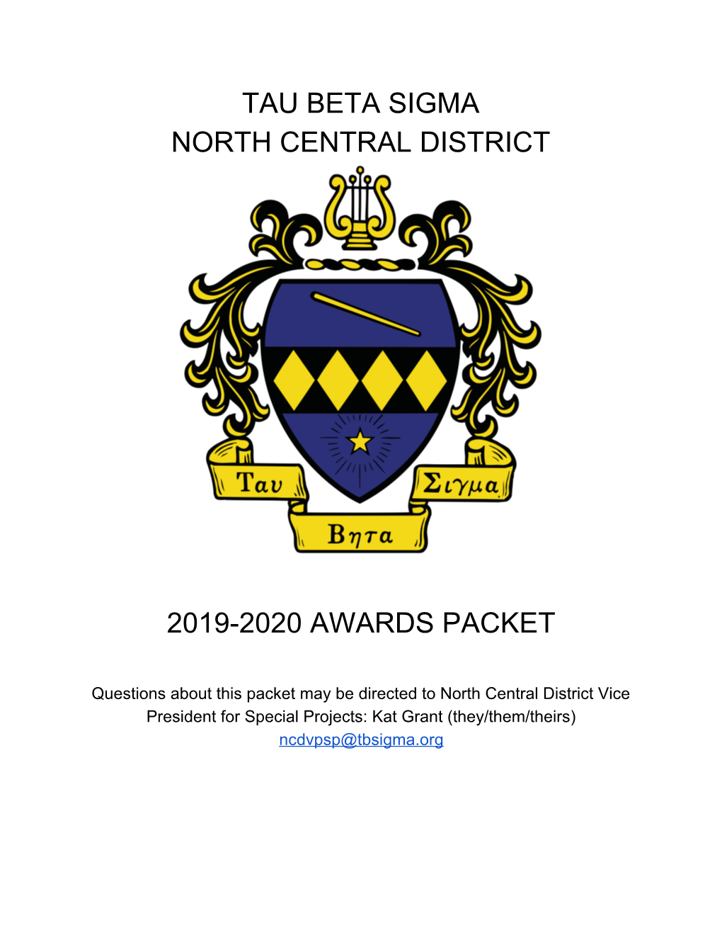 Tau Beta Sigma North Central District 2019-2020 Awards