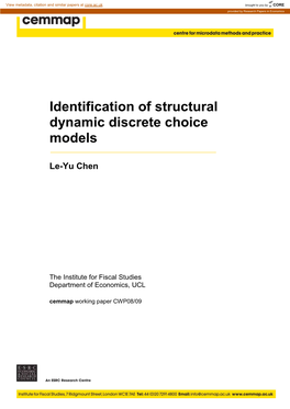 Identification of Structural Dynamic Discrete Choice Models