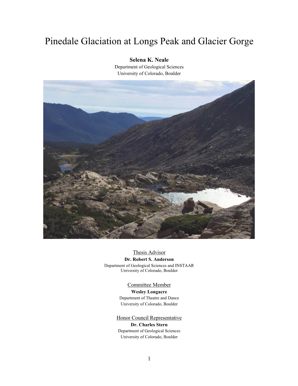 Pinedale Glaciation at Longs Peak and Glacier Gorge