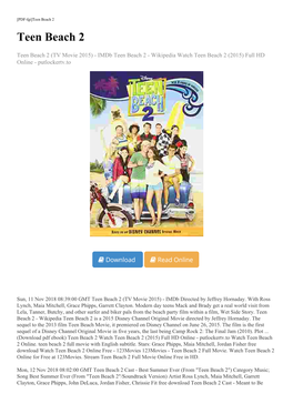 (Download Pdf Ebook) Teen Beach 2 Watch Teen Beach 2 (2015) Full HD Online - Putlockertv.To Watch Teen Beach 2 Online