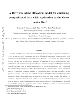 A Bayesian Latent Allocation Model for Clustering Compositional Data with Application to the Great Barrier Reef