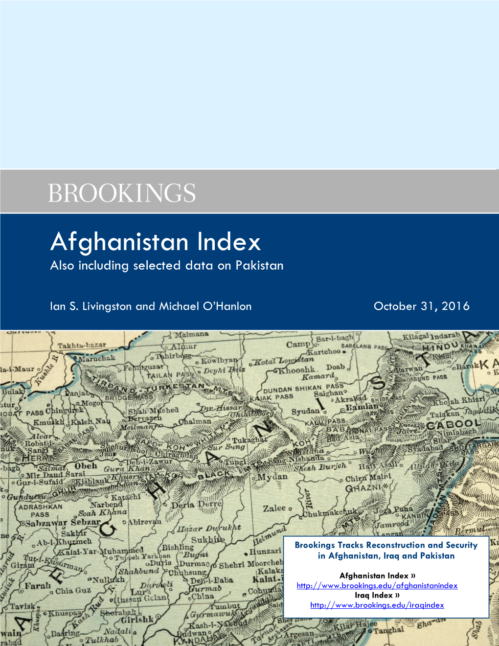 Afghanistan Index Also Including Selected Data on Pakistan