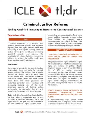 Criminal Justice Reform: Ending Qualified Immunity to Restore the Constitutional Balance