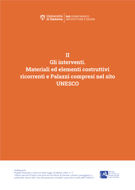 II Gli Interventi. Materiali Ed Elementi Costruttivi Ricorrenti E Palazzi Compresi Nel Sito UNESCO