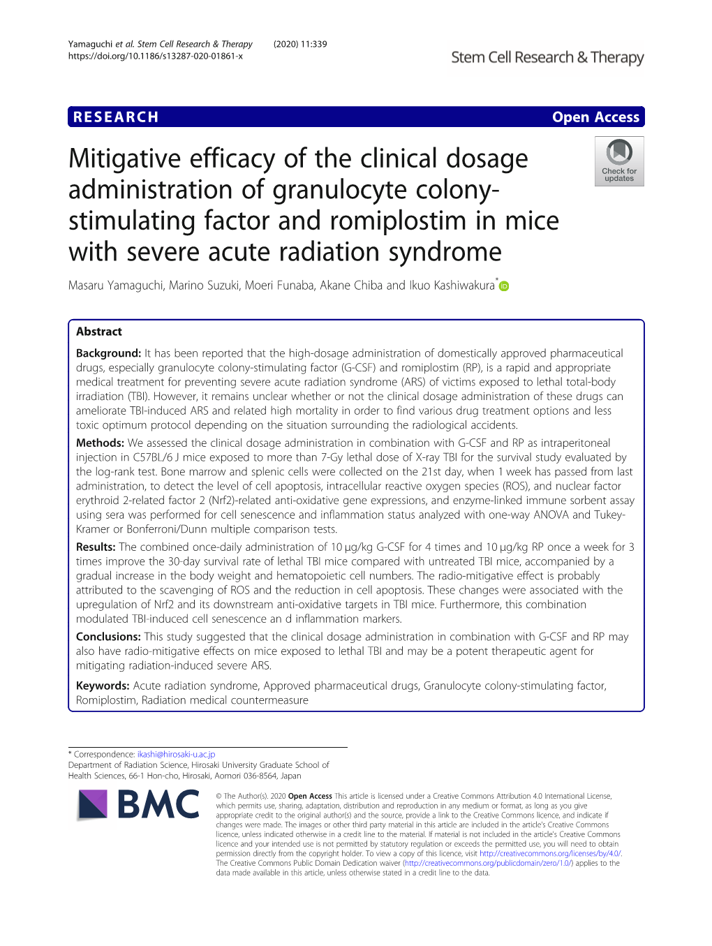 Mitigative Efficacy of the Clinical Dosage Administration Of