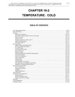 Temperature: Cold