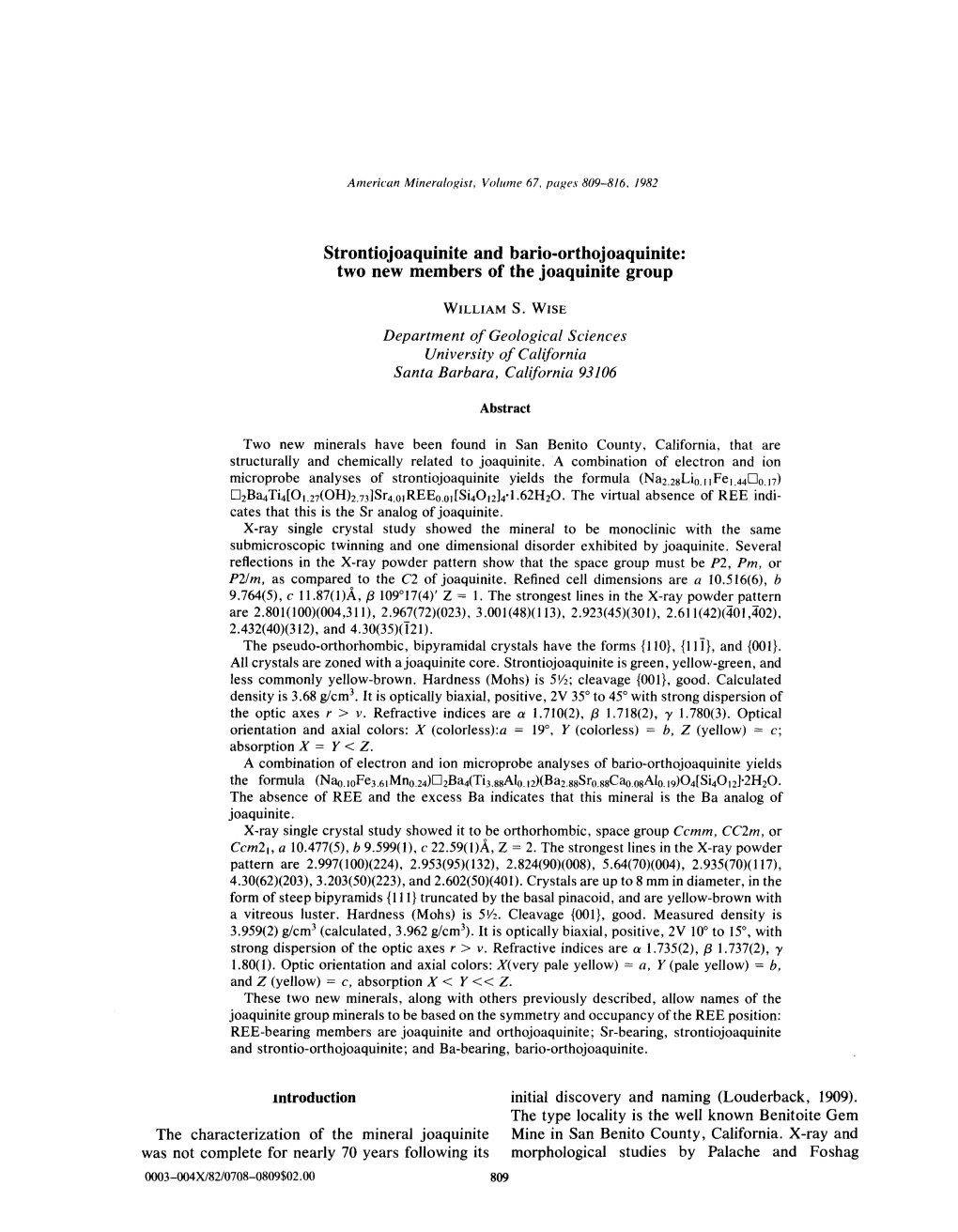 Strontiojoaquinite and Bario-Orthojoaquinite: Two New Members of the Joaquinite Group