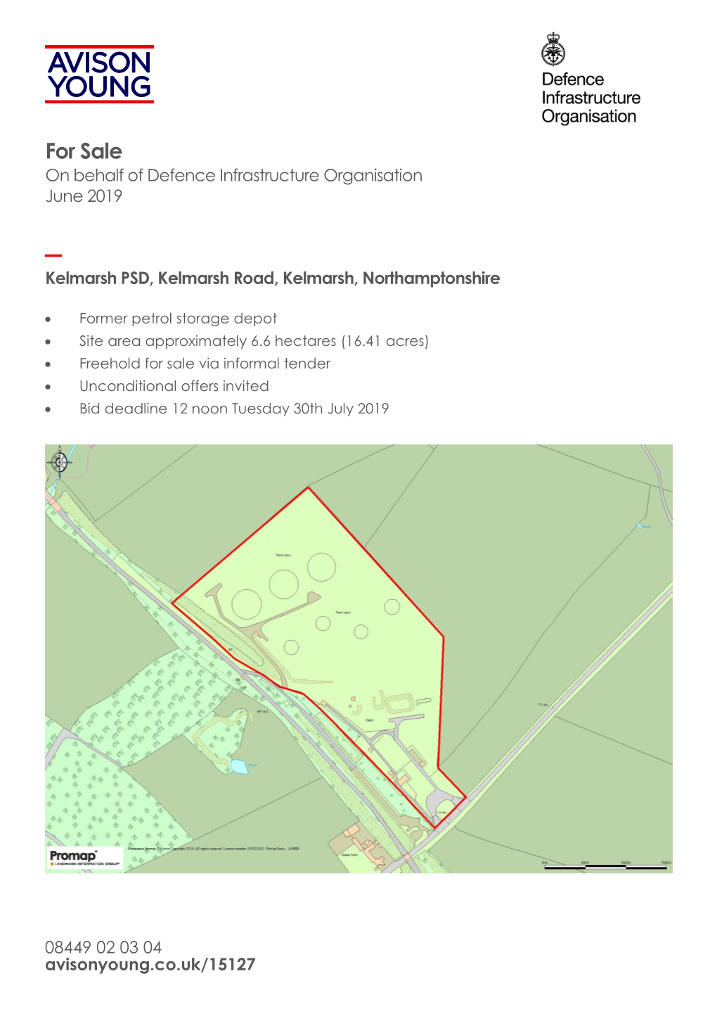 For Sale on Behalf of Defence Infrastructure Organisation June 2019