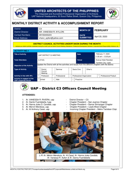 UAP – District C3 Officers Council Meeting