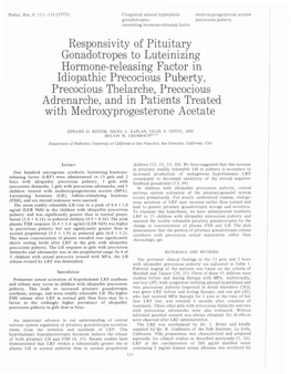 Responsivity of Pituitary Gonadotropes to Luteinizing