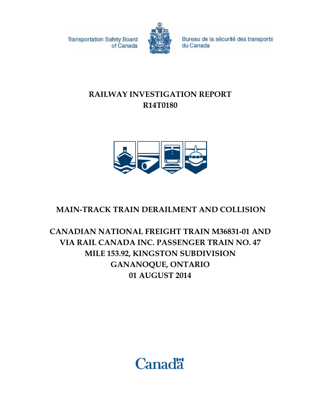Railway Investigation Report R14t0180