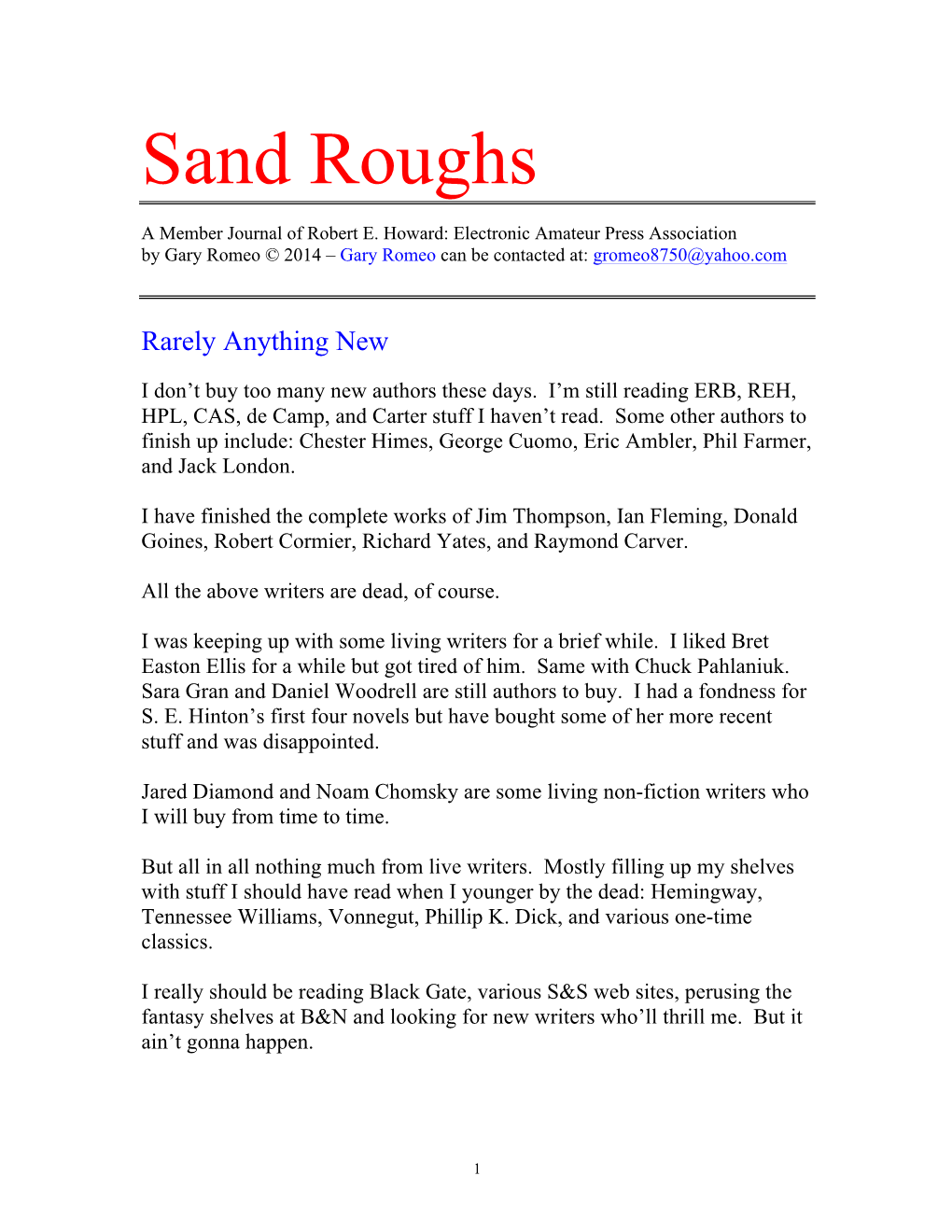 Sand Roughs #14[VE14]