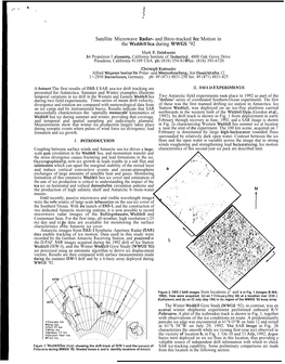 Satellite Microwave Radar- and Ihtoy-Tracked Ice Motion in the Wcddcll Sca During WWGS '92 B