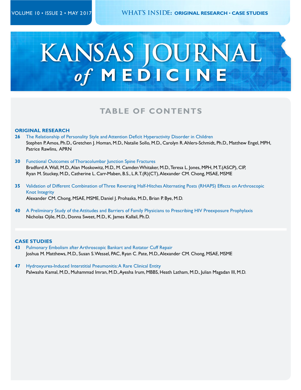 Kansas Journal of Medicine, Volume 10 Issue 2