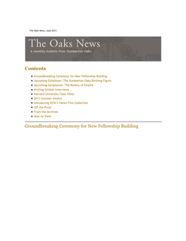 Dumbarton Oaks Newsletter, June 2013