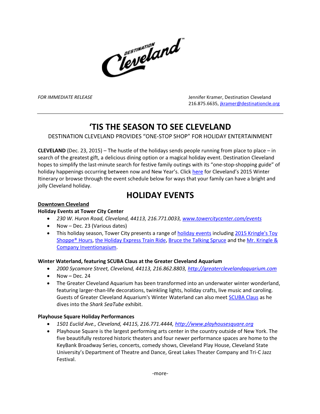 'Tis the Season to See Cleveland Holiday Events