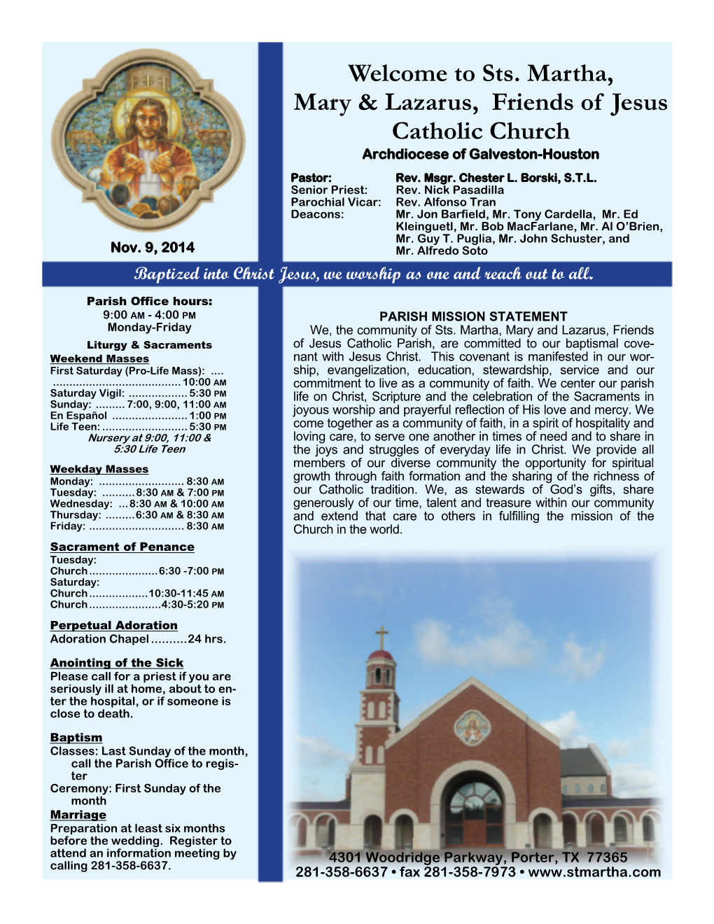 Sts. Martha, Mary & Lazarus, Friends of Jesus Catholic Church