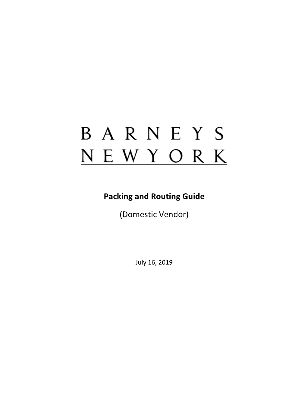 Packing and Routing Guide (Domestic Vendor)