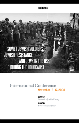 Soviet Jewish Soldiers, Jewish Resistance, and Jews in the USSR During the Holocaust