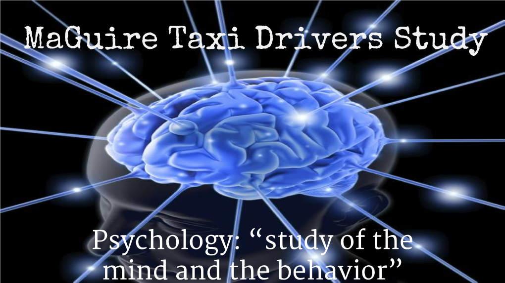 Maguire Taxi Drivers Study