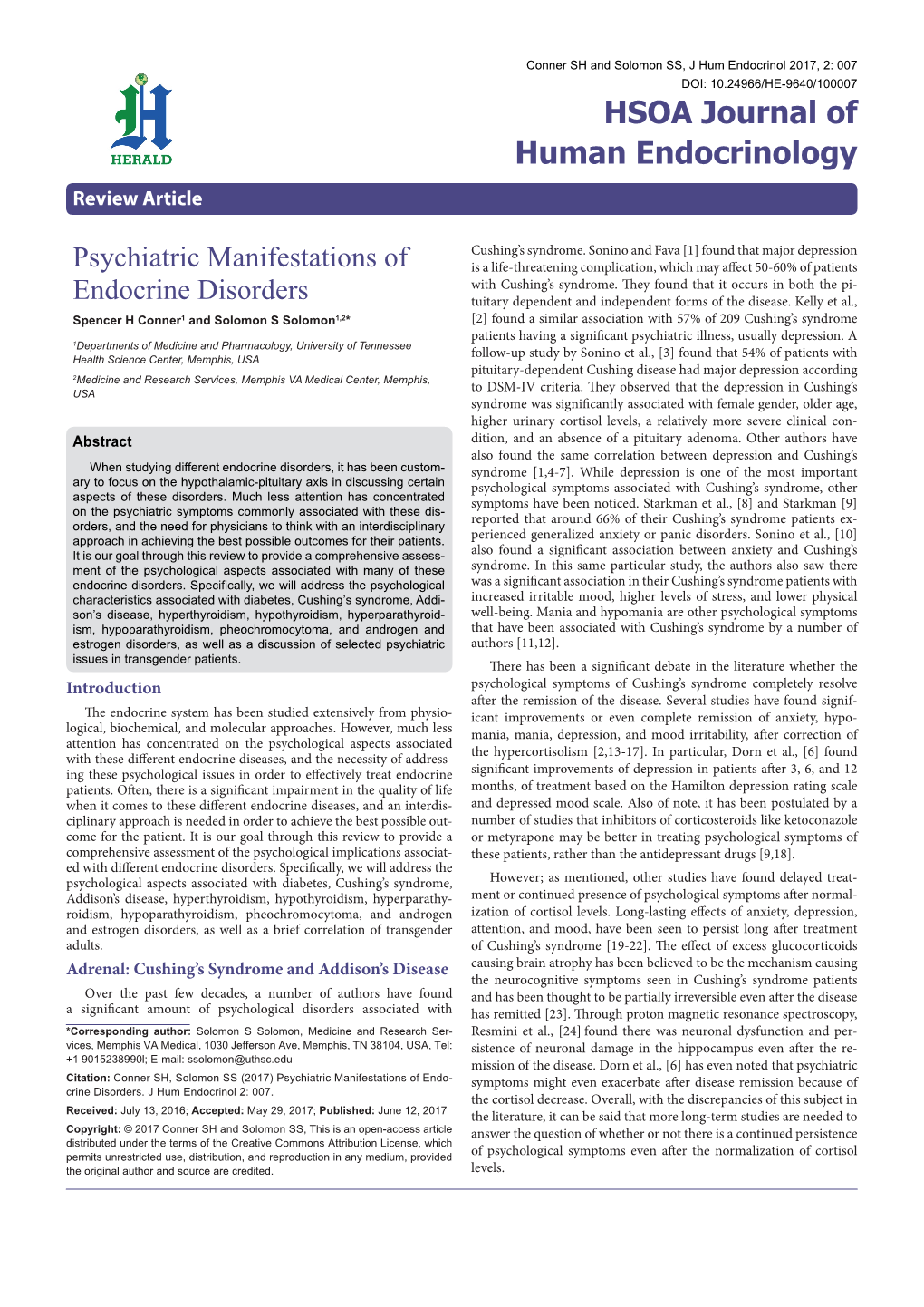 Psychiatric Manifestations of Endocrine Disorders