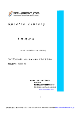 Spectra Libary Index Ichem/Aldrich ATR Library