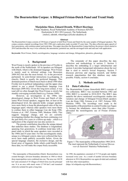 The Boarnsterhim Corpus: a Bilingual Frisian-Dutch Panel and Trend Study