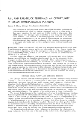 Rail and Rail-Truck Terminals: an Opportunity in Urban Transportation Planning