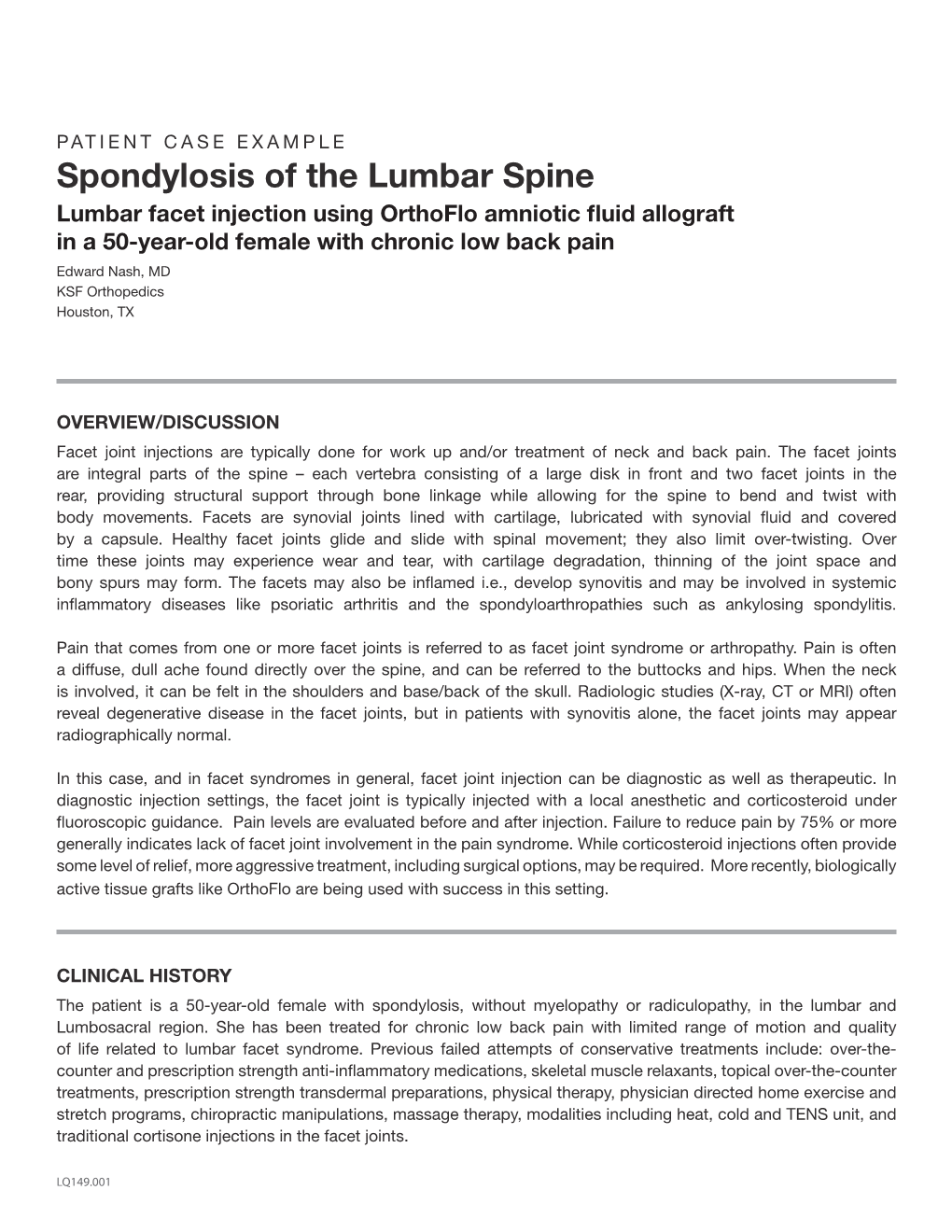 Spondylosis of the Lumbar Spine