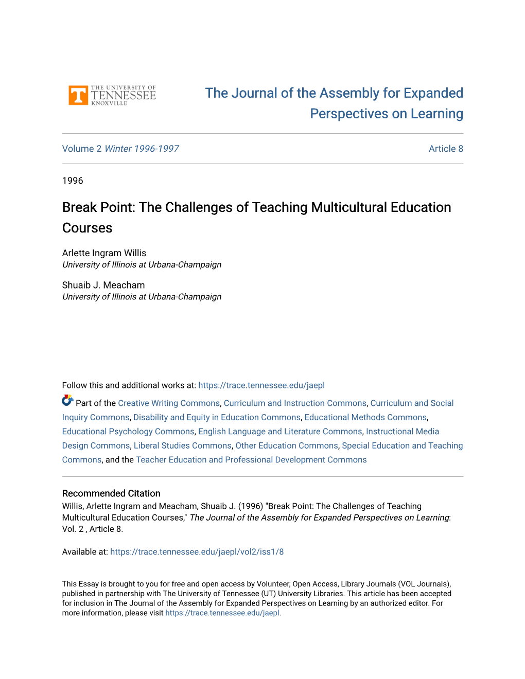 The Challenges of Teaching Multicultural Education Courses
